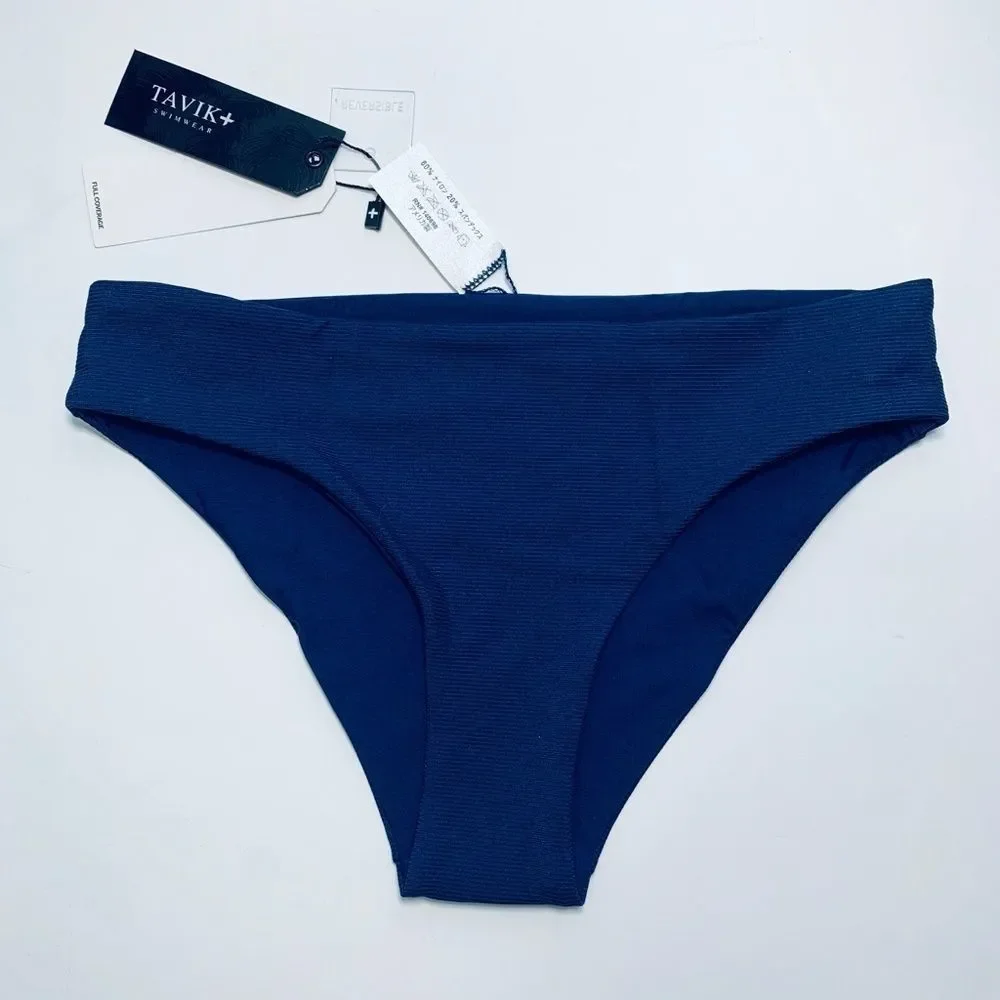 NWT Tavik Ali‎ Full Bikini Bottom Ribbed Cobalt XS